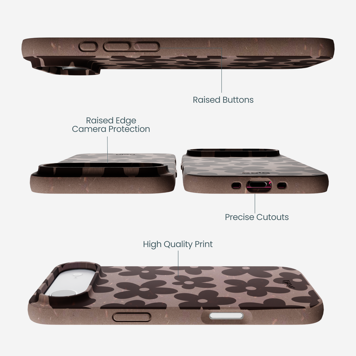 Chocolate Brown Earthy Blooms iPhone Air Case