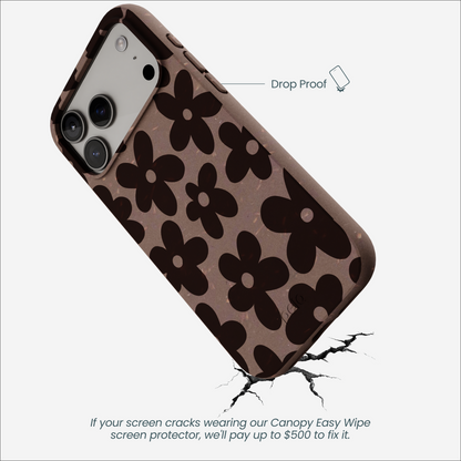 Chocolate Brown Earthy Blooms iPhone 17 Pro Max Case