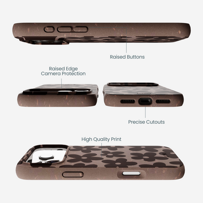 Chocolate Brown Earthy Blooms iPhone 17 Pro Max Case