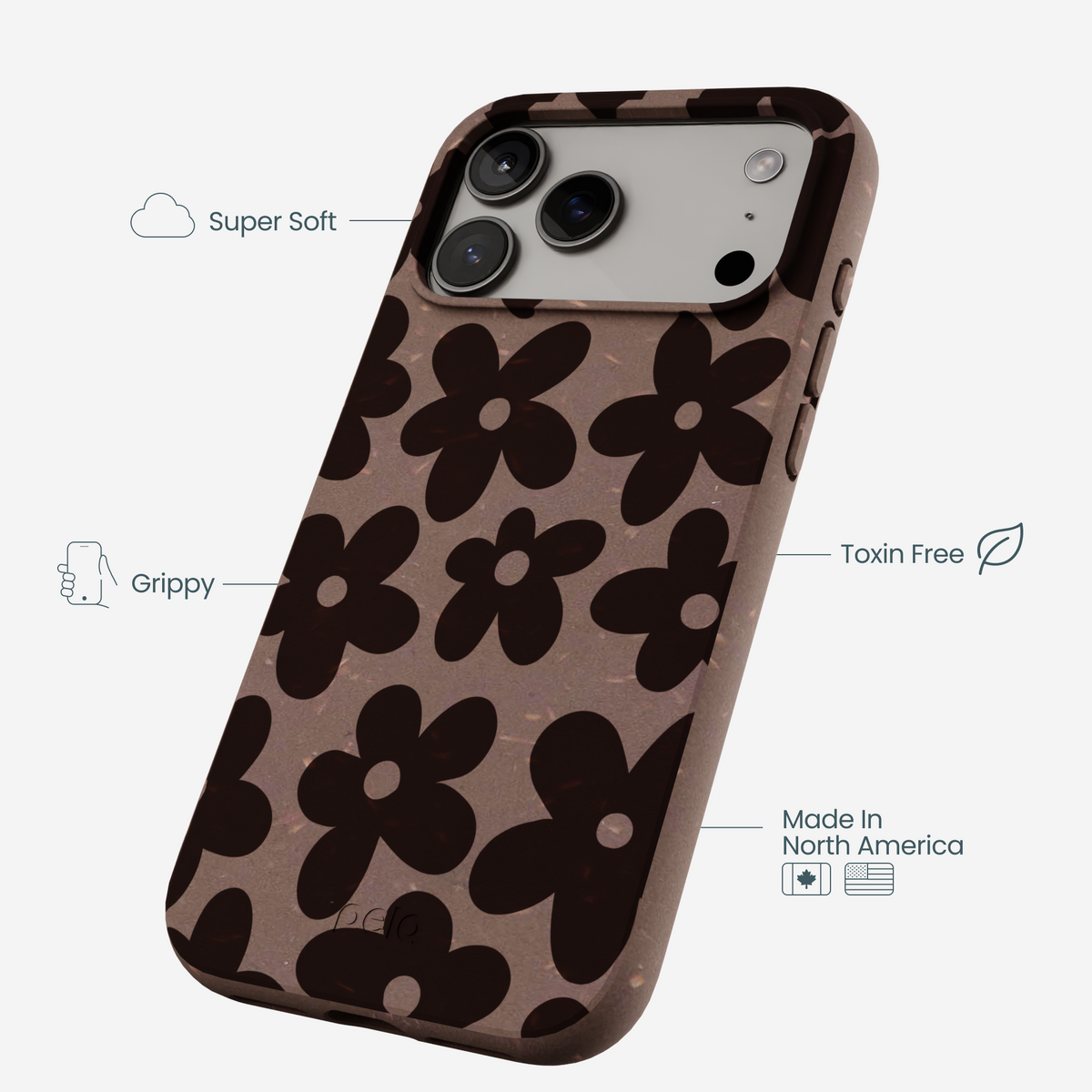 Chocolate Brown Earthy Blooms iPhone 17 Pro Max Case