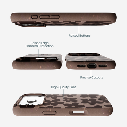 Chocolate Brown Earthy Blooms iPhone 17 Pro Case
