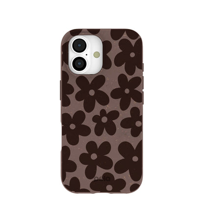 Chocolate Brown Earthy Blooms iPhone 17 Case