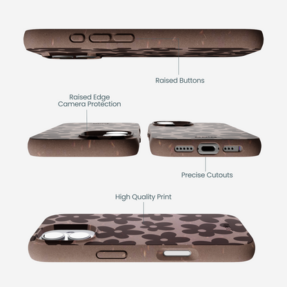 Chocolate Brown Earthy Blooms iPhone 17 Case