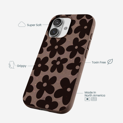 Chocolate Brown Earthy Blooms iPhone 17 Case