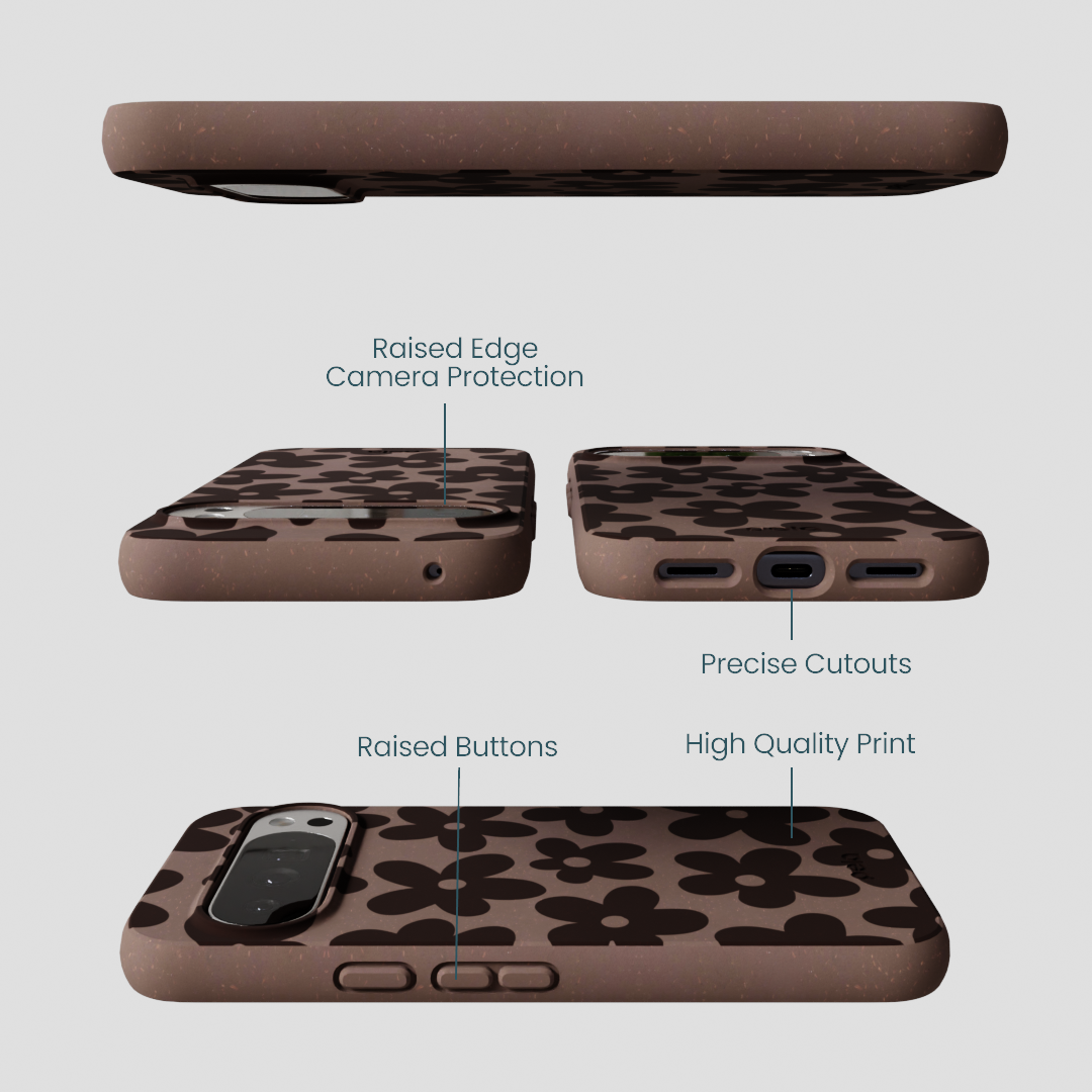 Chocolate Brown Earthy Blooms Google Pixel 10 Pro XL Case