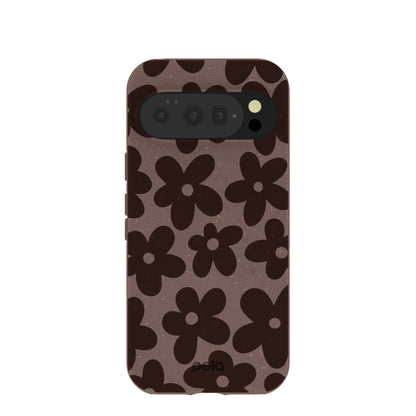Chocolate Brown Earthy Blooms Google Pixel 10/10 Pro Case