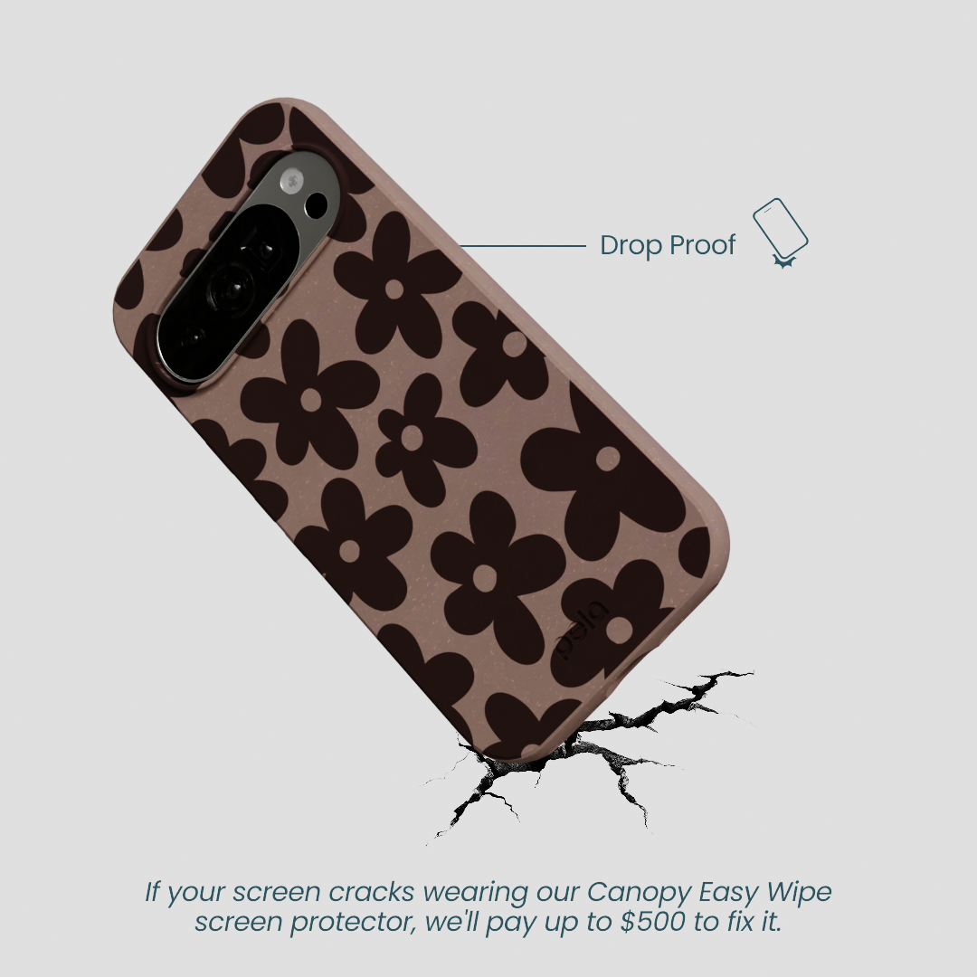 Chocolate Brown Earthy Blooms Google Pixel 10/10 Pro Case