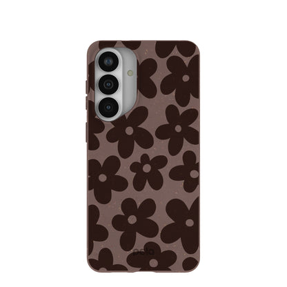 Chocolate Brown Earthy Blooms Samsung Galaxy S26+(Plus) Case