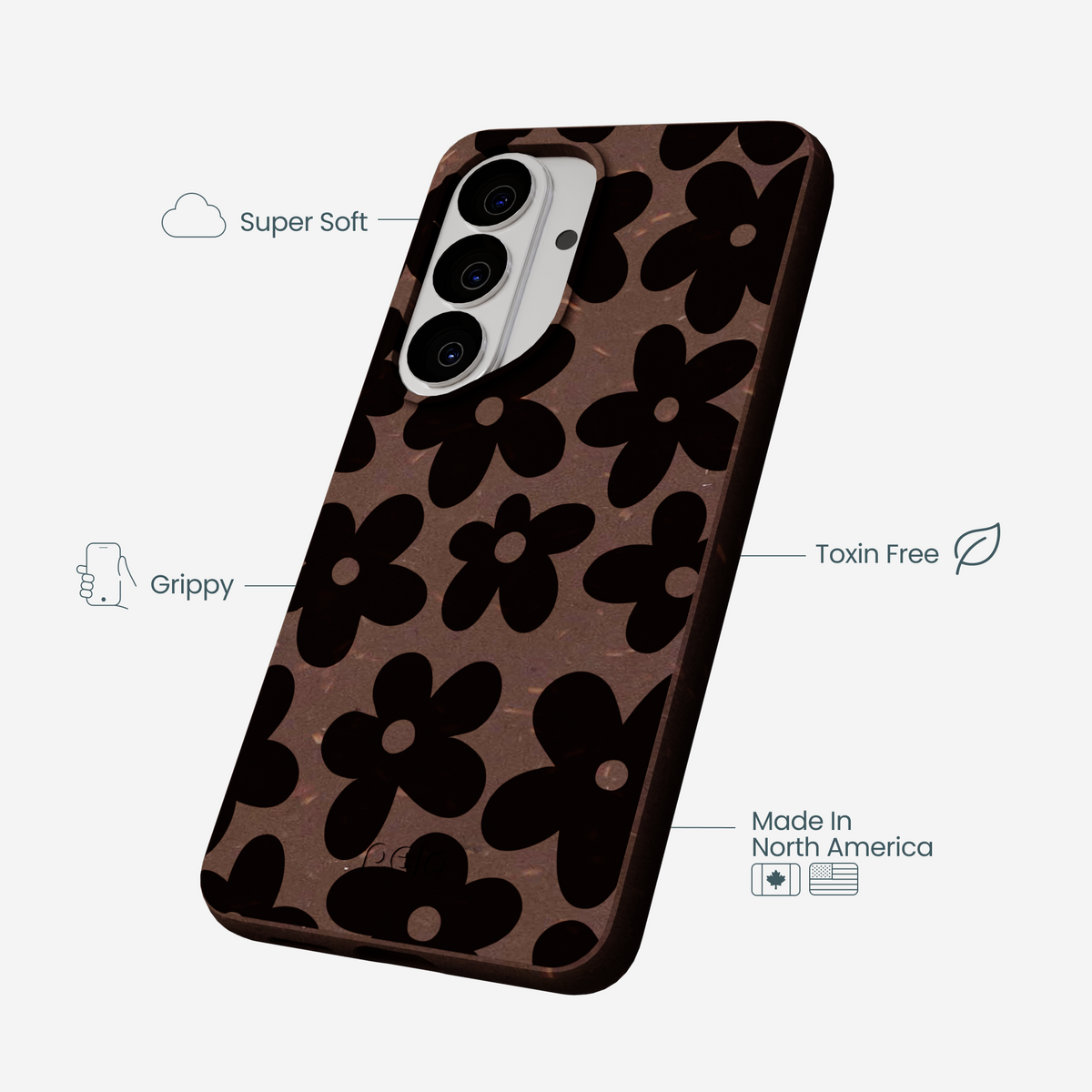Chocolate Brown Earthy Blooms Samsung Galaxy S26 Case
