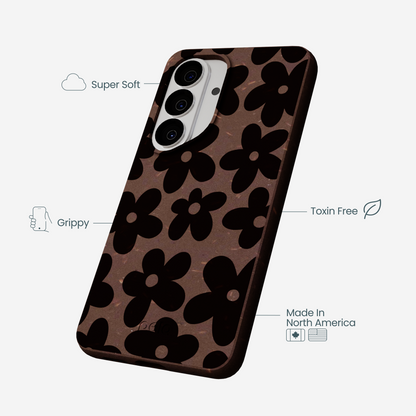 Chocolate Brown Earthy Blooms Samsung Galaxy S26 Case