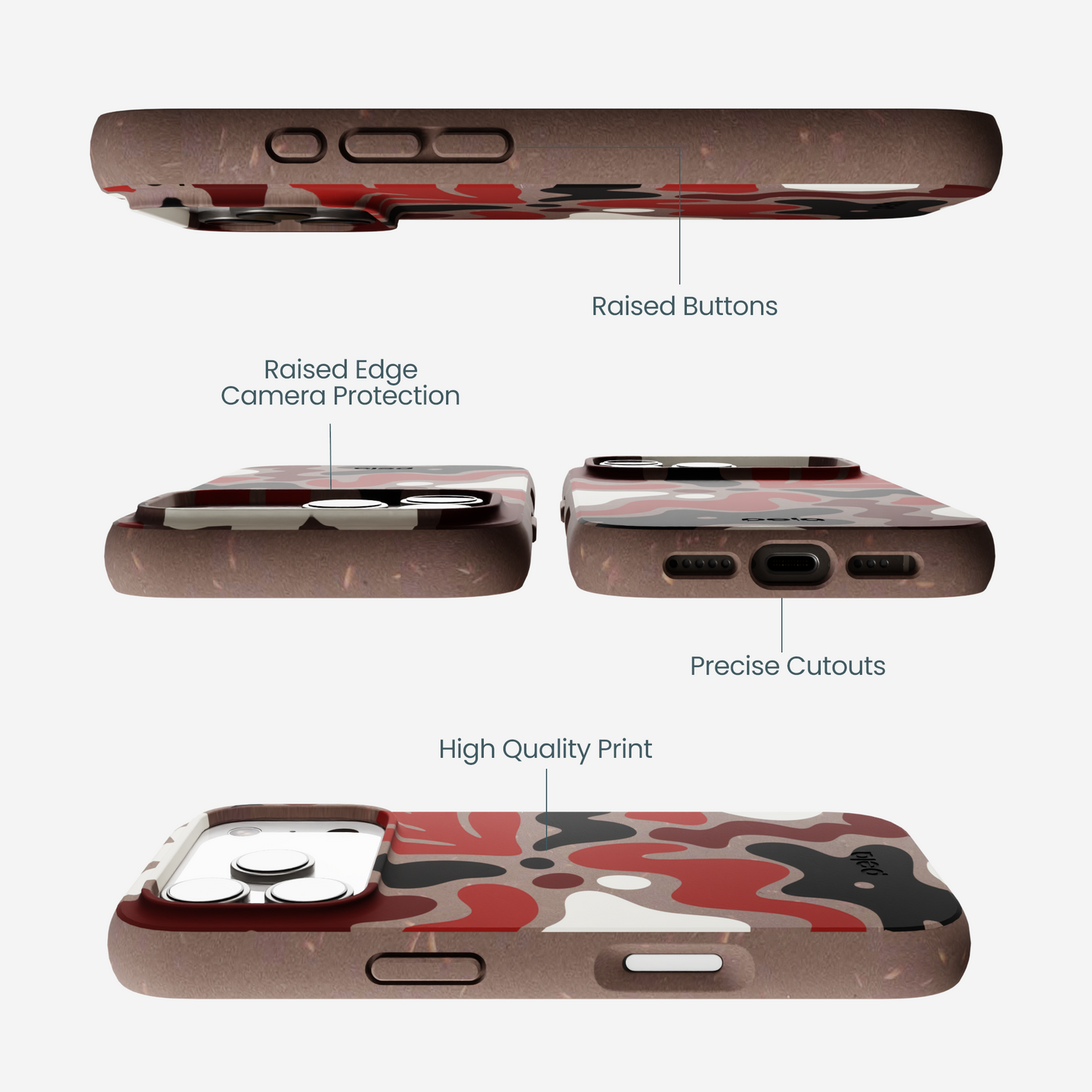Chocolate Brown Earthy Curves iPhone 17 Pro Case