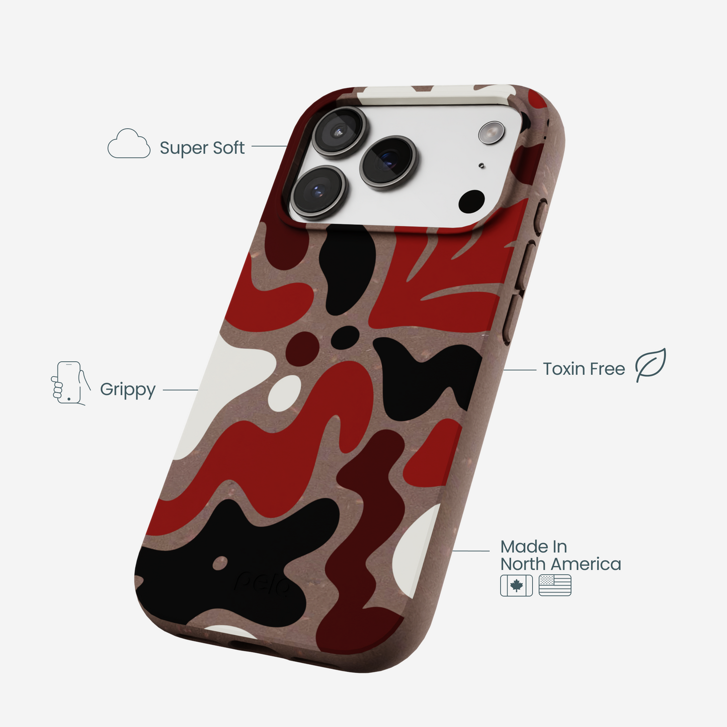 Chocolate Brown Earthy Curves iPhone 17 Pro Case