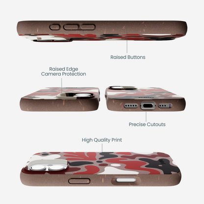 Chocolate Brown Earthy Curves iPhone 17 Case