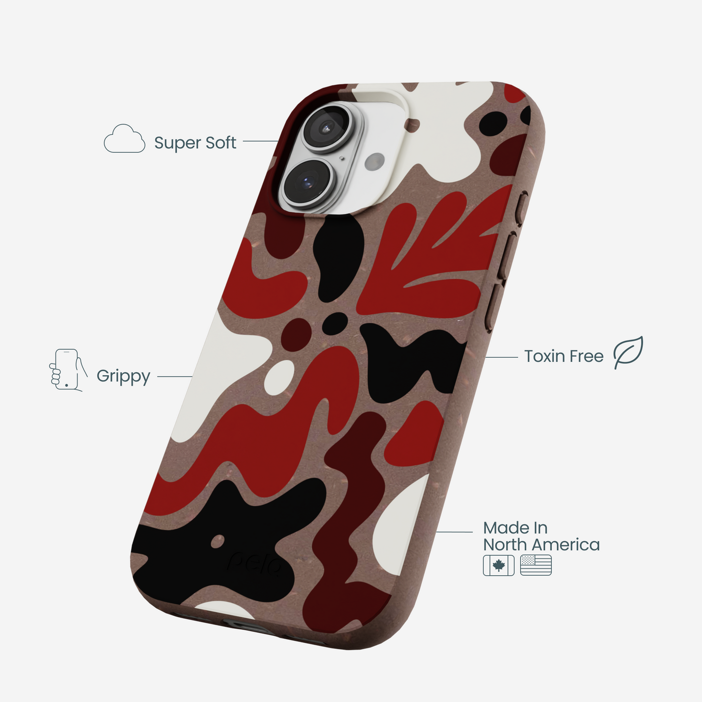Chocolate Brown Earthy Curves iPhone 17 Case
