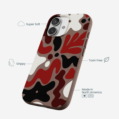 Chocolate Brown Earthy Curves iPhone 17 Case