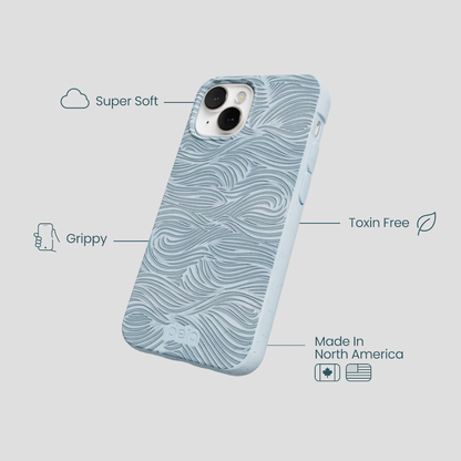 Powder Blue Ebb and Flow iPhone 13 Mini Case