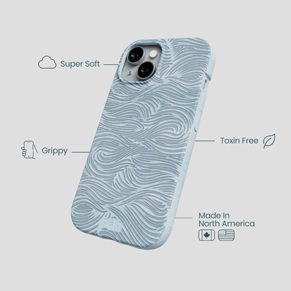 Powder Blue Ebb and Flow iPhone 14 Case
