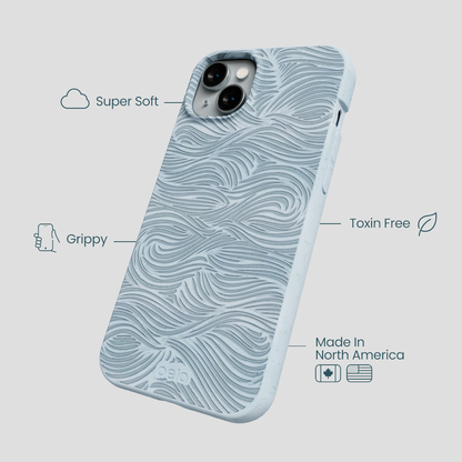 Powder Blue Ebb and Flow iPhone 15 Plus Case