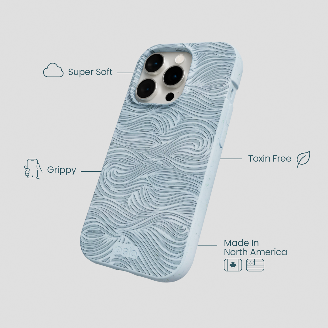 Powder Blue Ebb and Flow iPhone 15 Pro Case