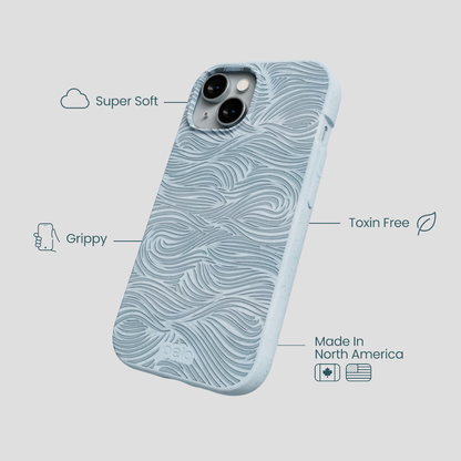 Powder Blue Ebb and Flow iPhone 15 Case