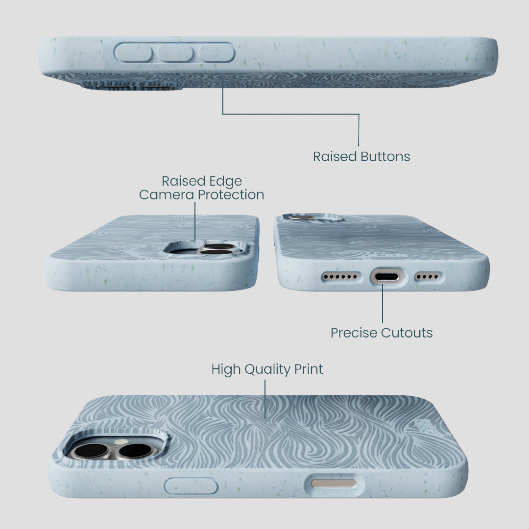 Powder Blue Ebb and Flow iPhone 16 Plus Case