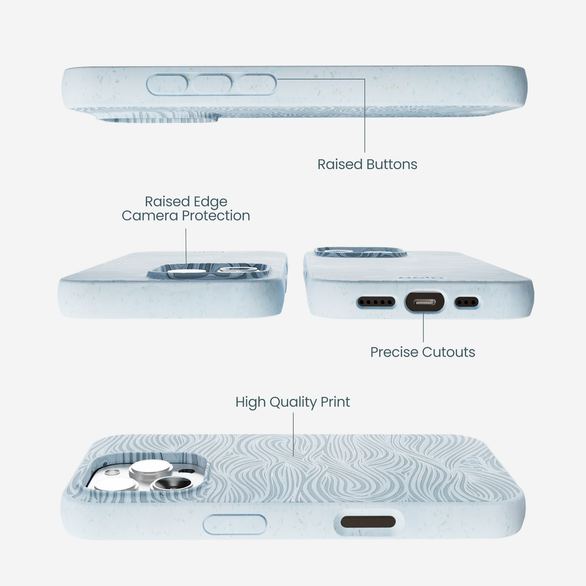 Powder Blue Ebb and Flow iPhone 16 Pro Max Case