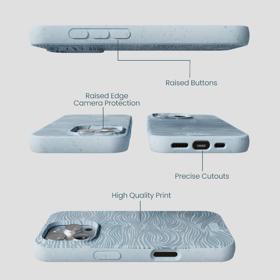 Powder Blue Ebb and Flow iPhone 16 Pro Case
