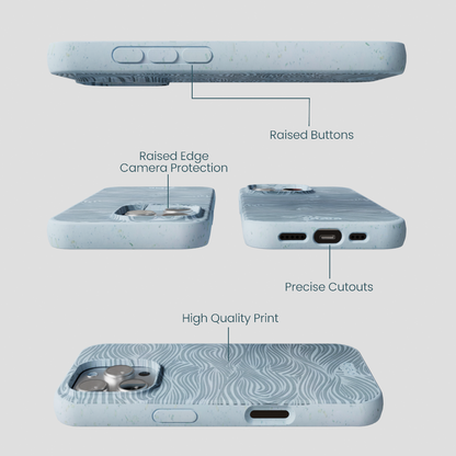 Powder Blue Ebb and Flow iPhone 16 Pro Case