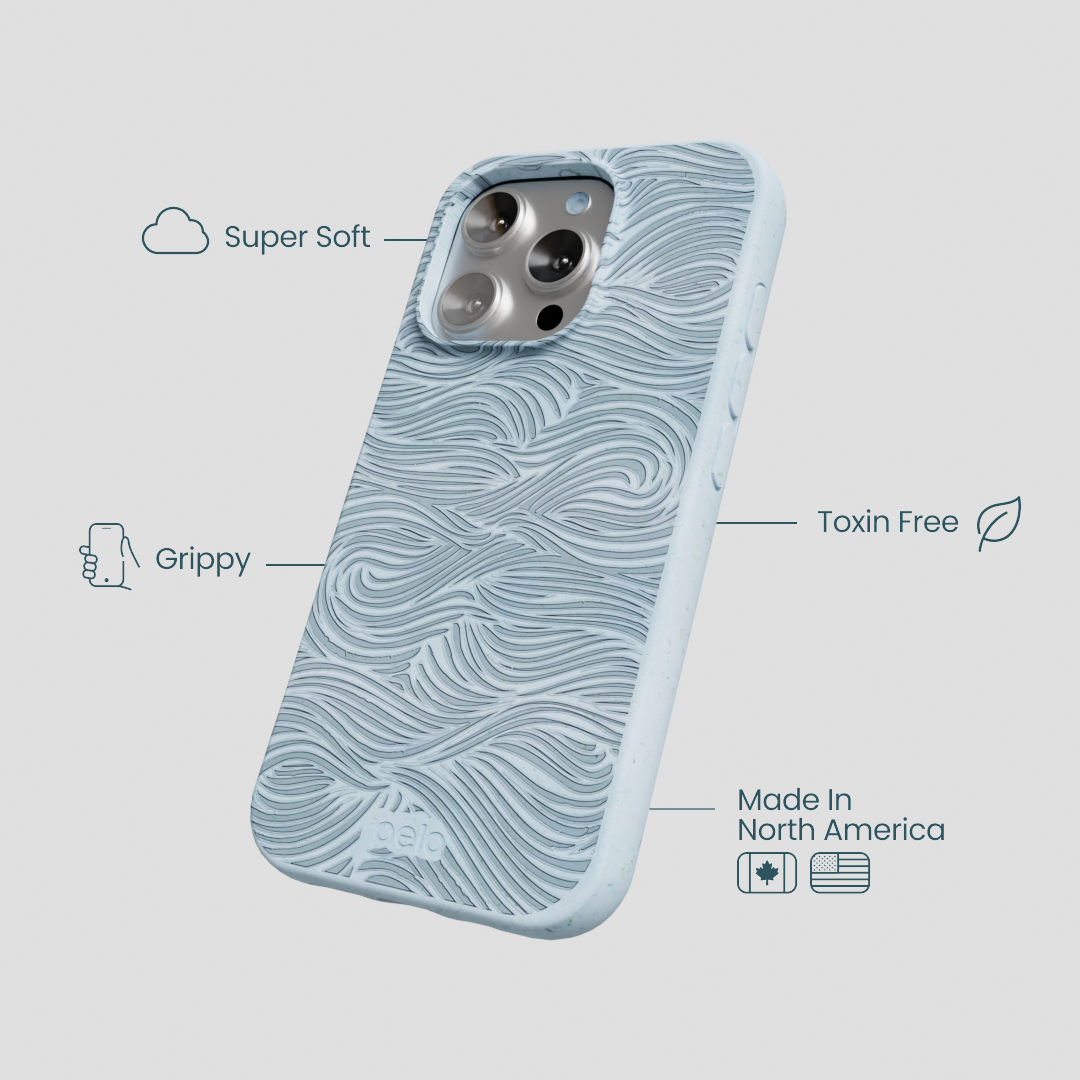 Powder Blue Ebb and Flow iPhone 16 Pro Case