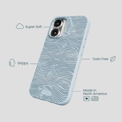 Powder Blue Ebb and Flow iPhone 16 Case