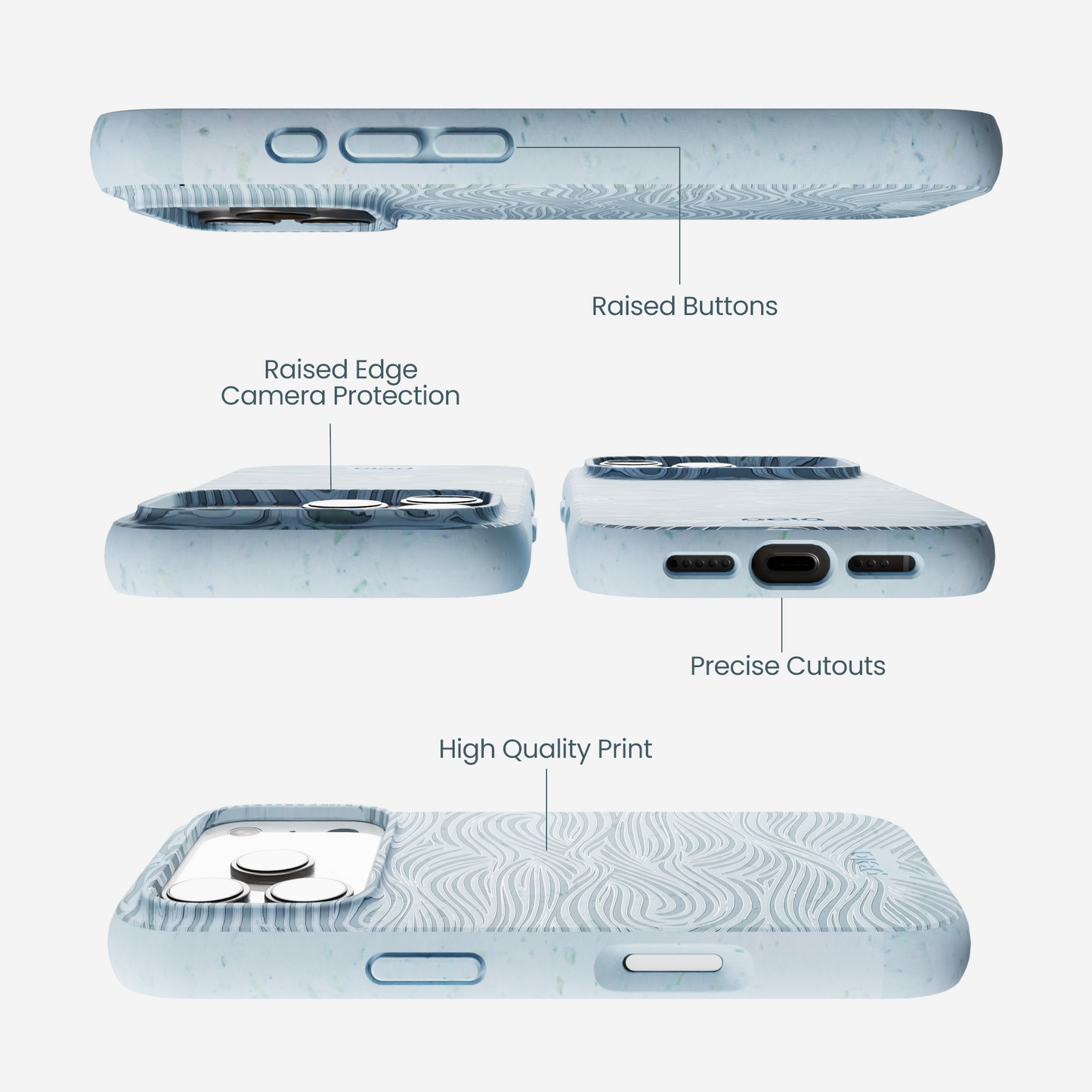Powder Blue Ebb and Flow iPhone 17 Pro Case