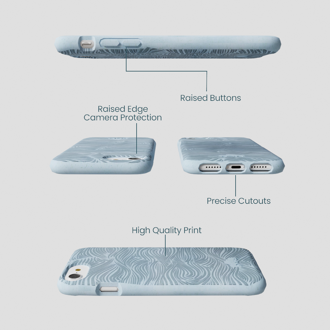 Powder Blue Ebb and Flow iPhone 6/6s/7/8/SE Case