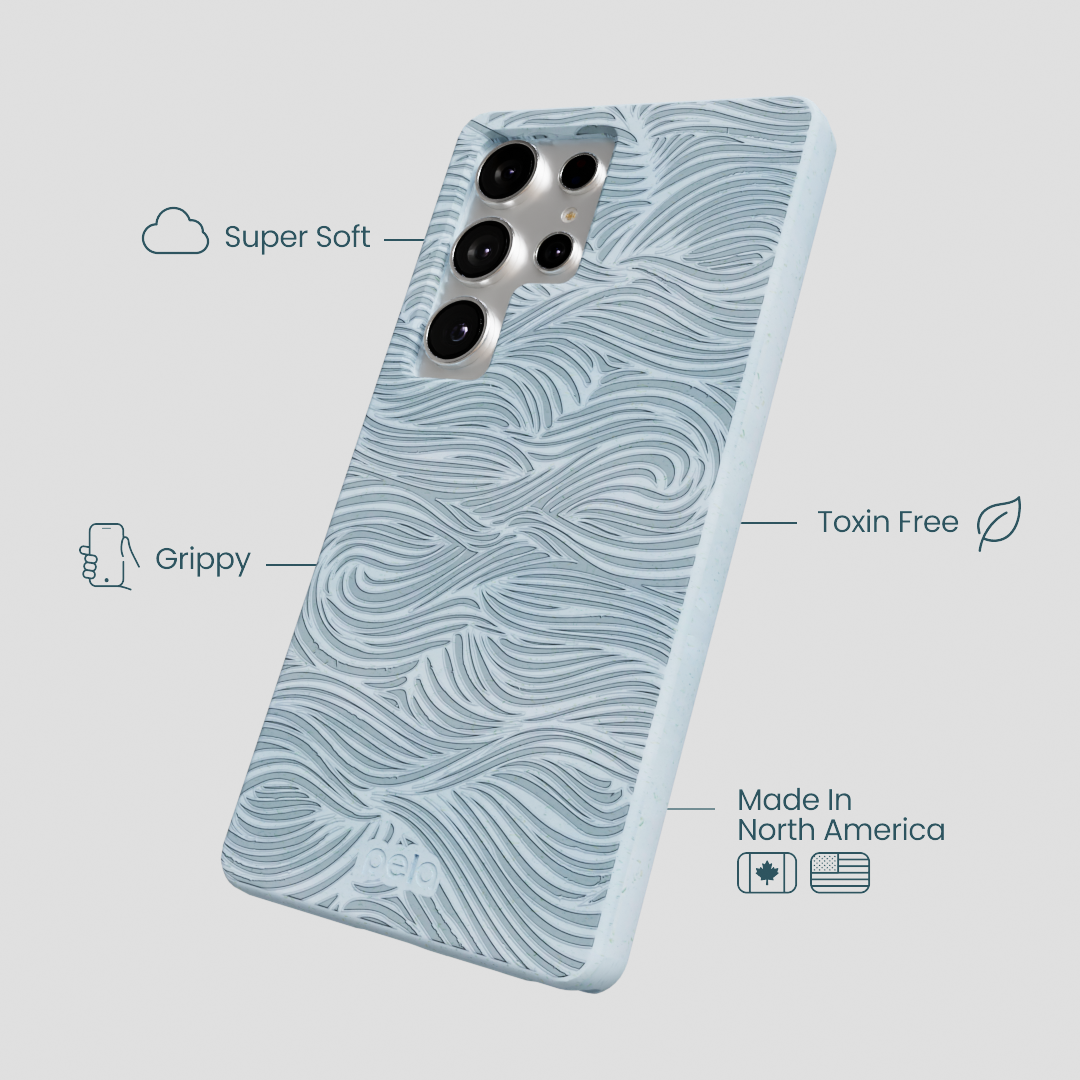 Powder Blue Ebb and Flow Samsung Galaxy S25 Ultra Case