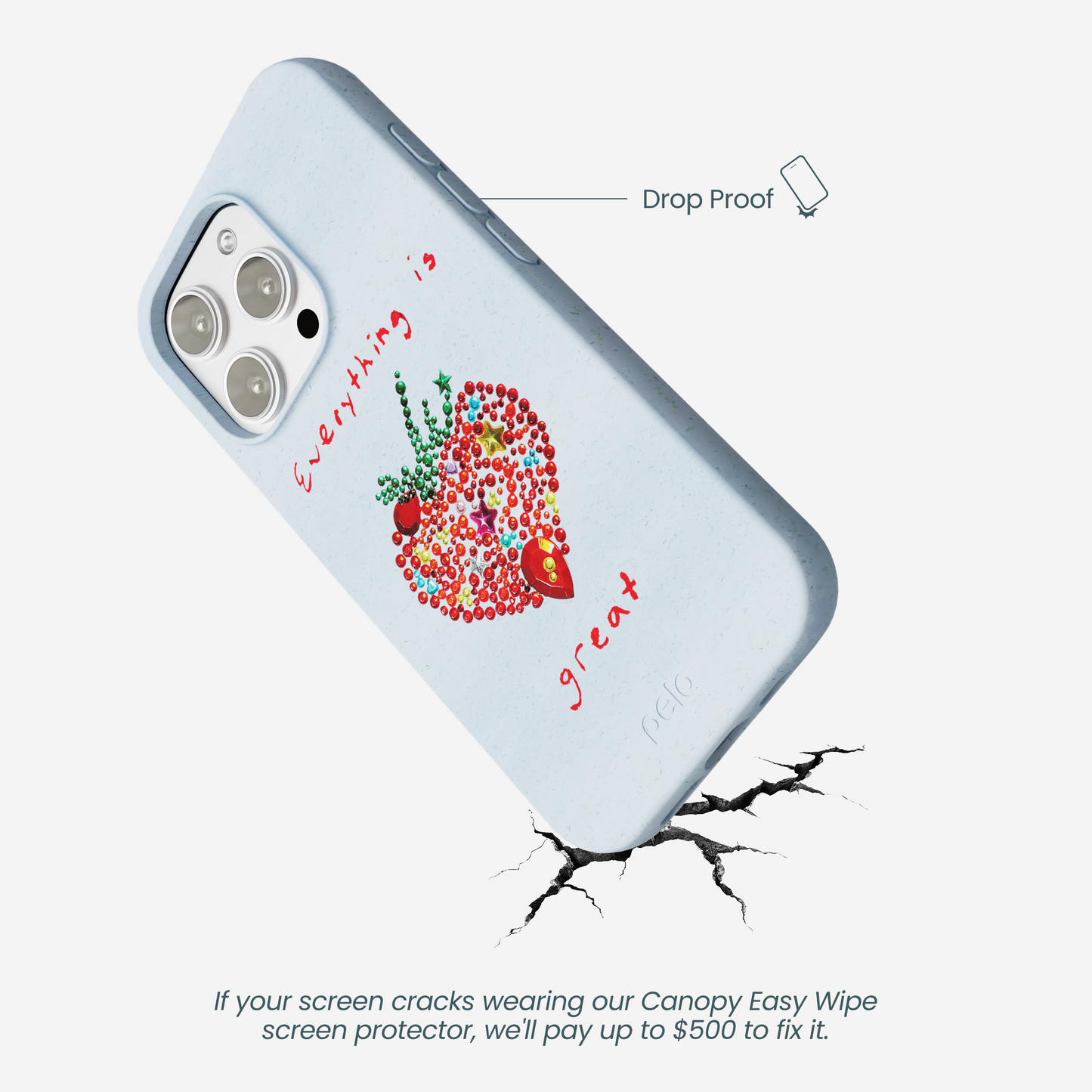 Powder Blue Everything Is Great iPhone 16 Pro Max Case