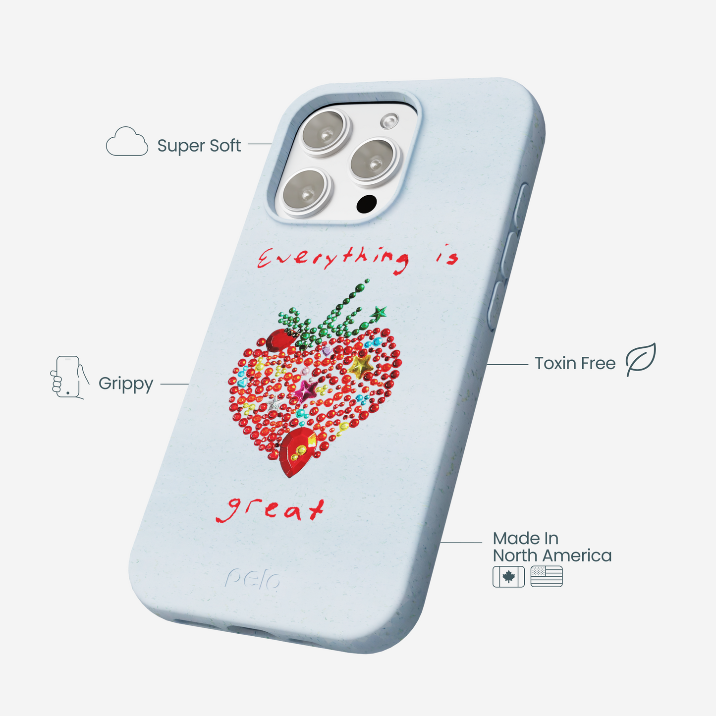 Powder Blue Everything Is Great iPhone 16 Pro Max Case