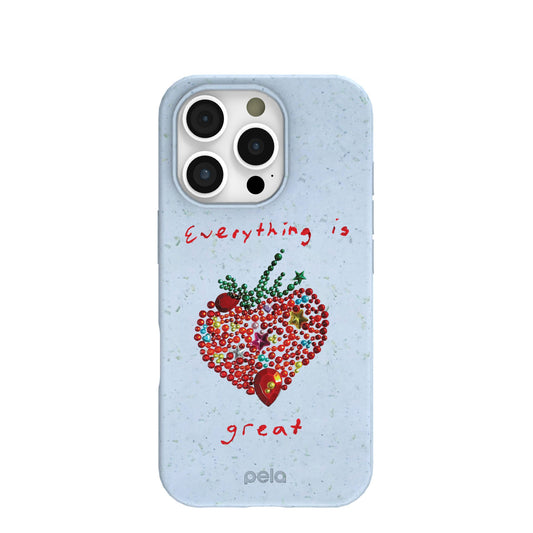 Powder Blue Everything Is Great iPhone 16 Pro Case