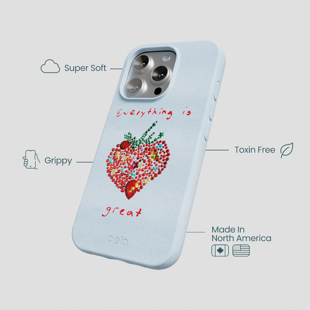 Powder Blue Everything Is Great iPhone 16 Pro Case