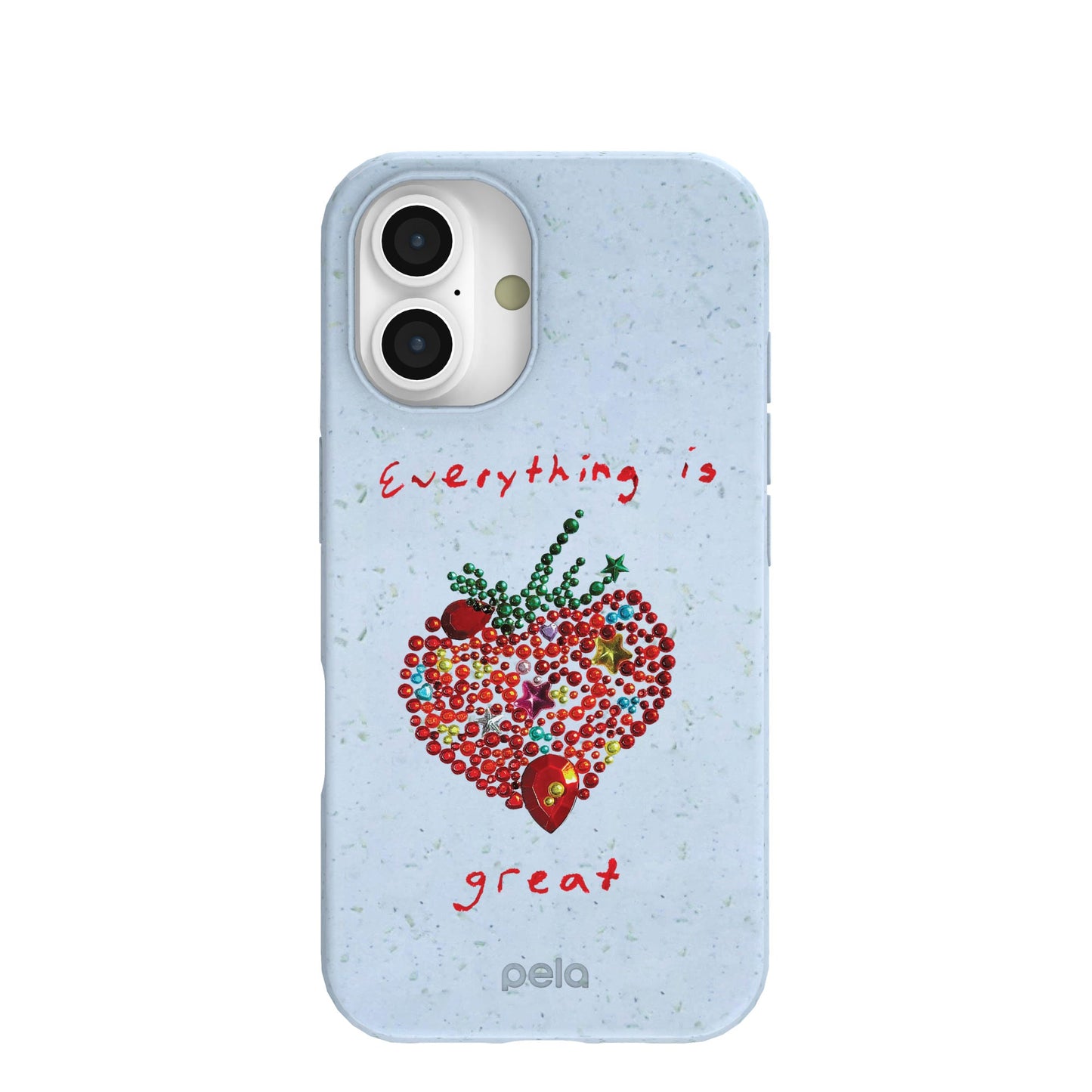 Powder Blue Everything Is Great iPhone 16 Case