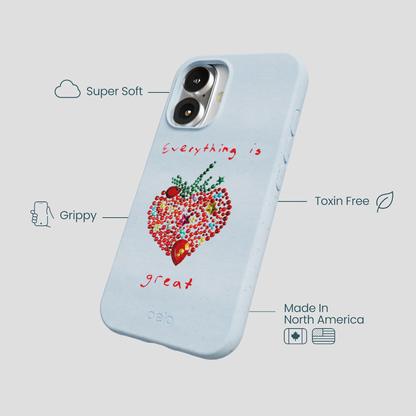 Powder Blue Everything Is Great iPhone 16 Case