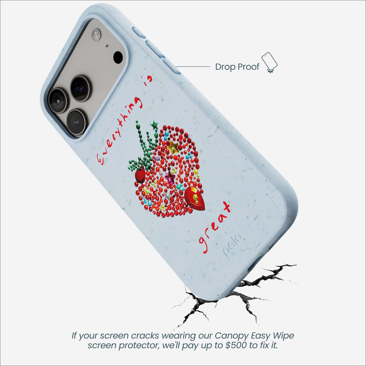 Powder Blue Everything Is Great iPhone 17 Pro Max Case