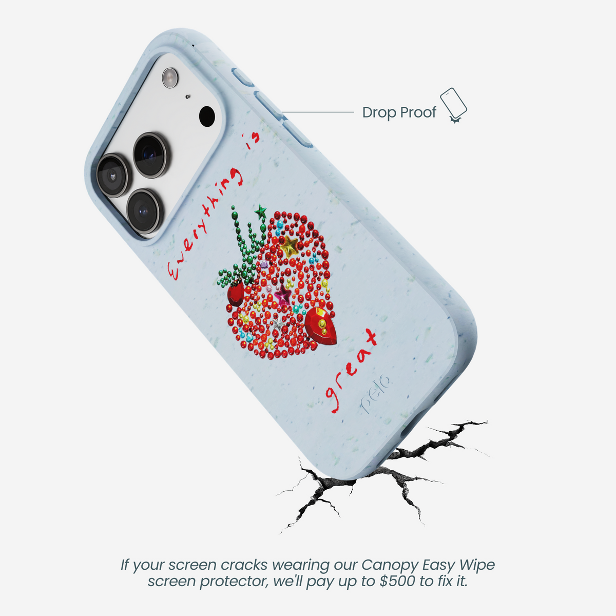 Powder Blue Everything Is Great iPhone 17 Pro Case