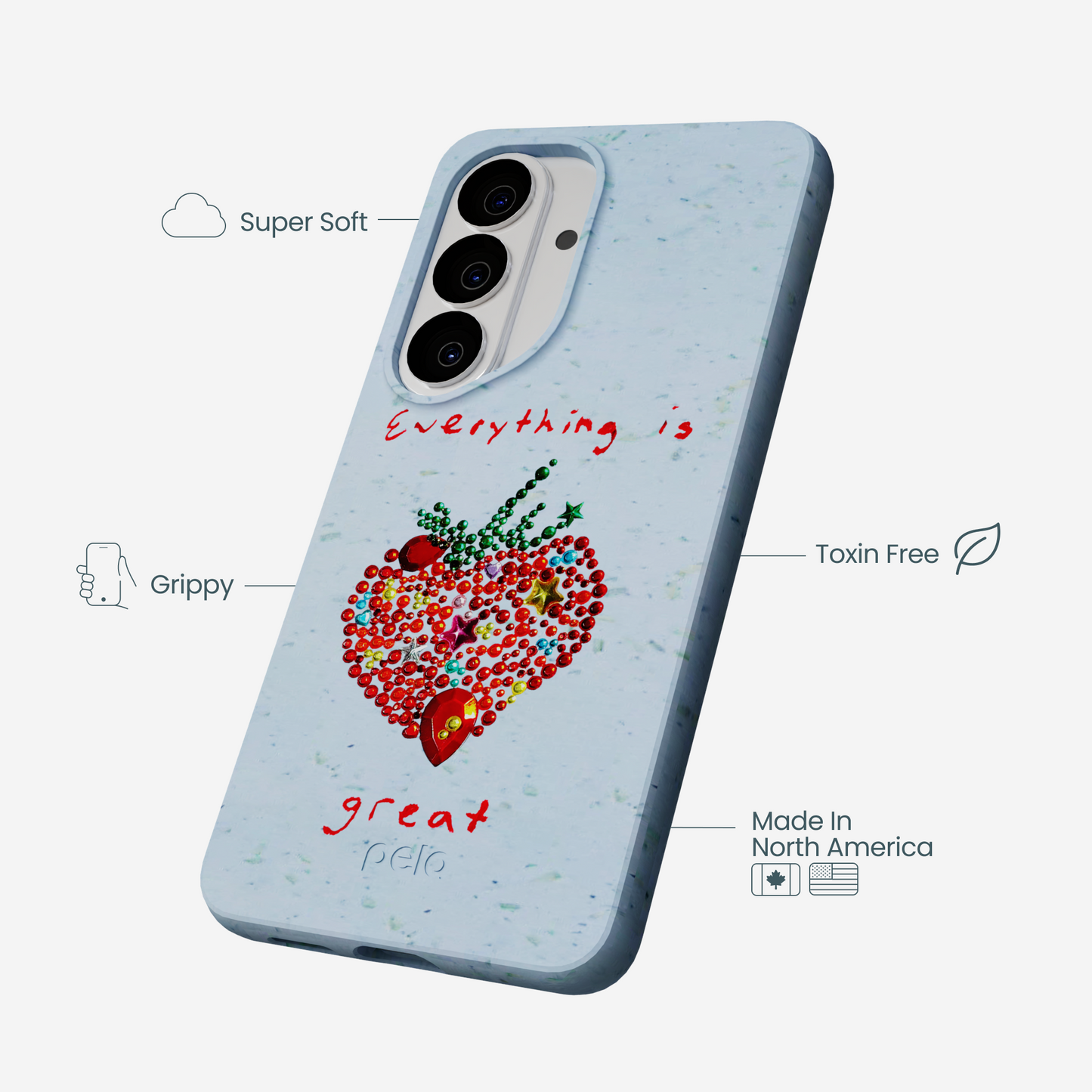 Powder Blue Everything Is Great Samsung Galaxy S26 Case