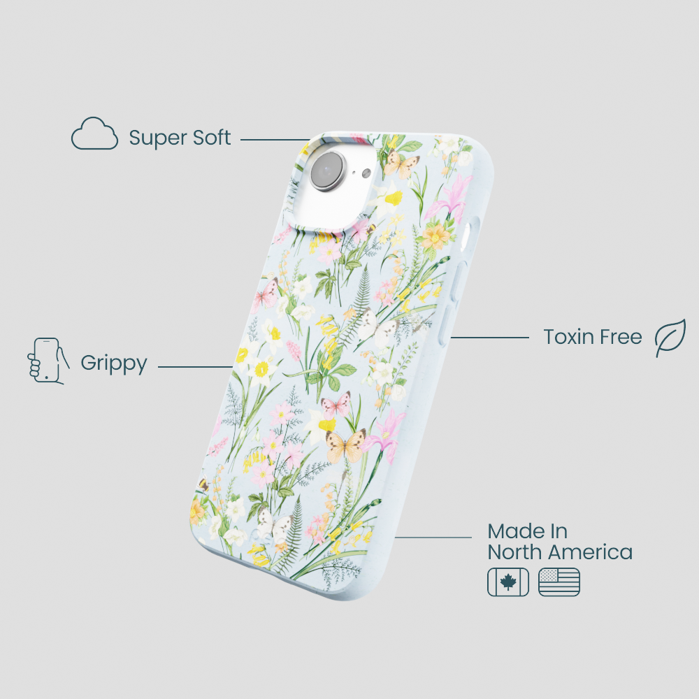 Powder Blue Fairy Wildflowers iPhone 16e/17e Case