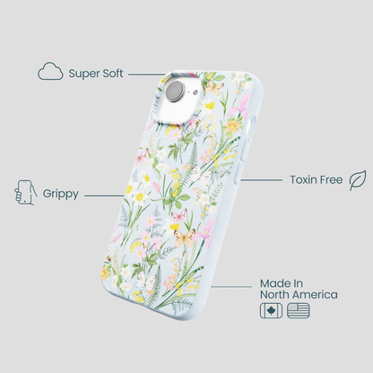 Powder Blue Fairy Wildflowers iPhone 16e/17e Case