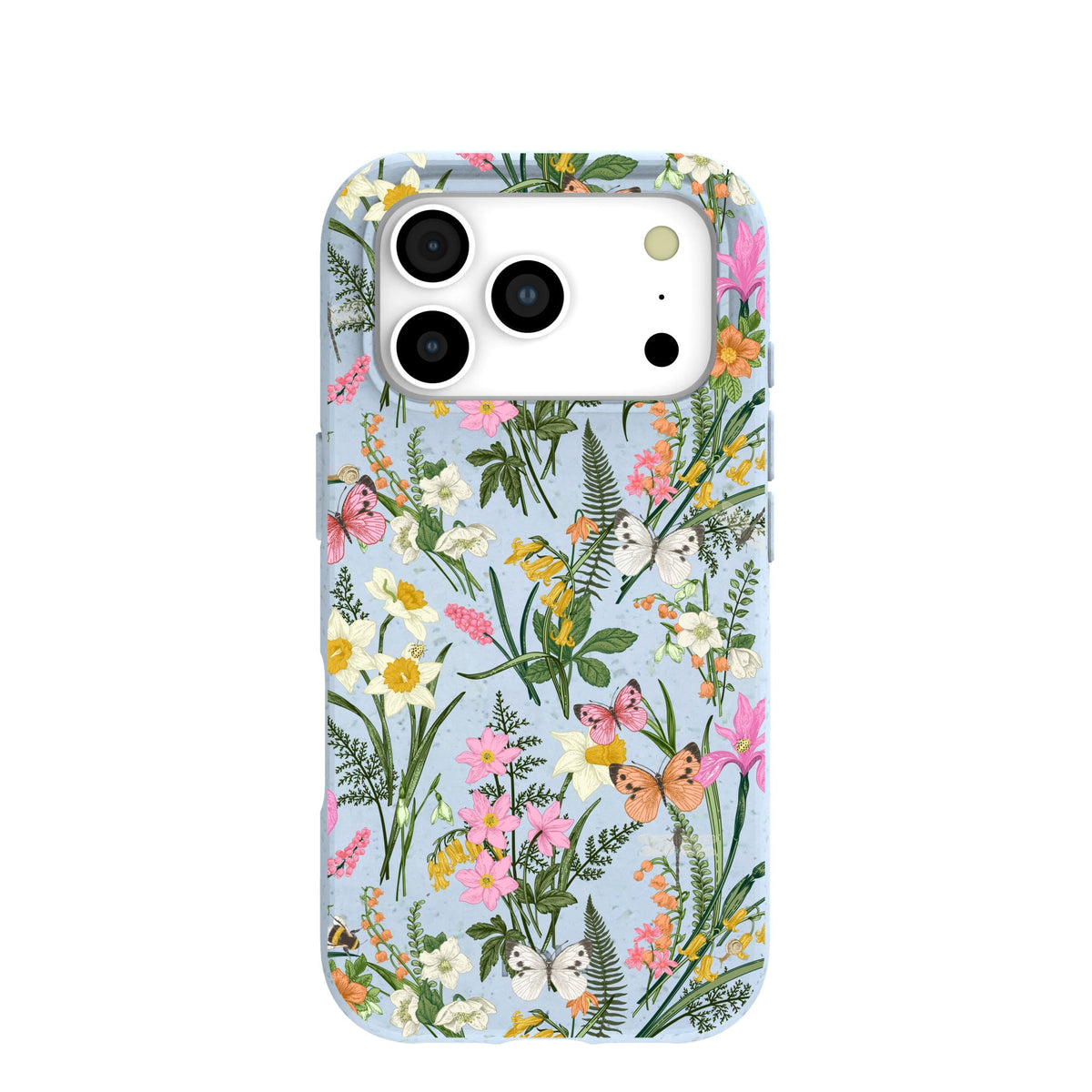 Powder Blue Fairy Wildflowers iPhone 17 Pro Case
