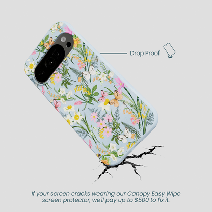 Powder Blue Fairy Wildflowers Google Pixel 10/10 Pro Case
