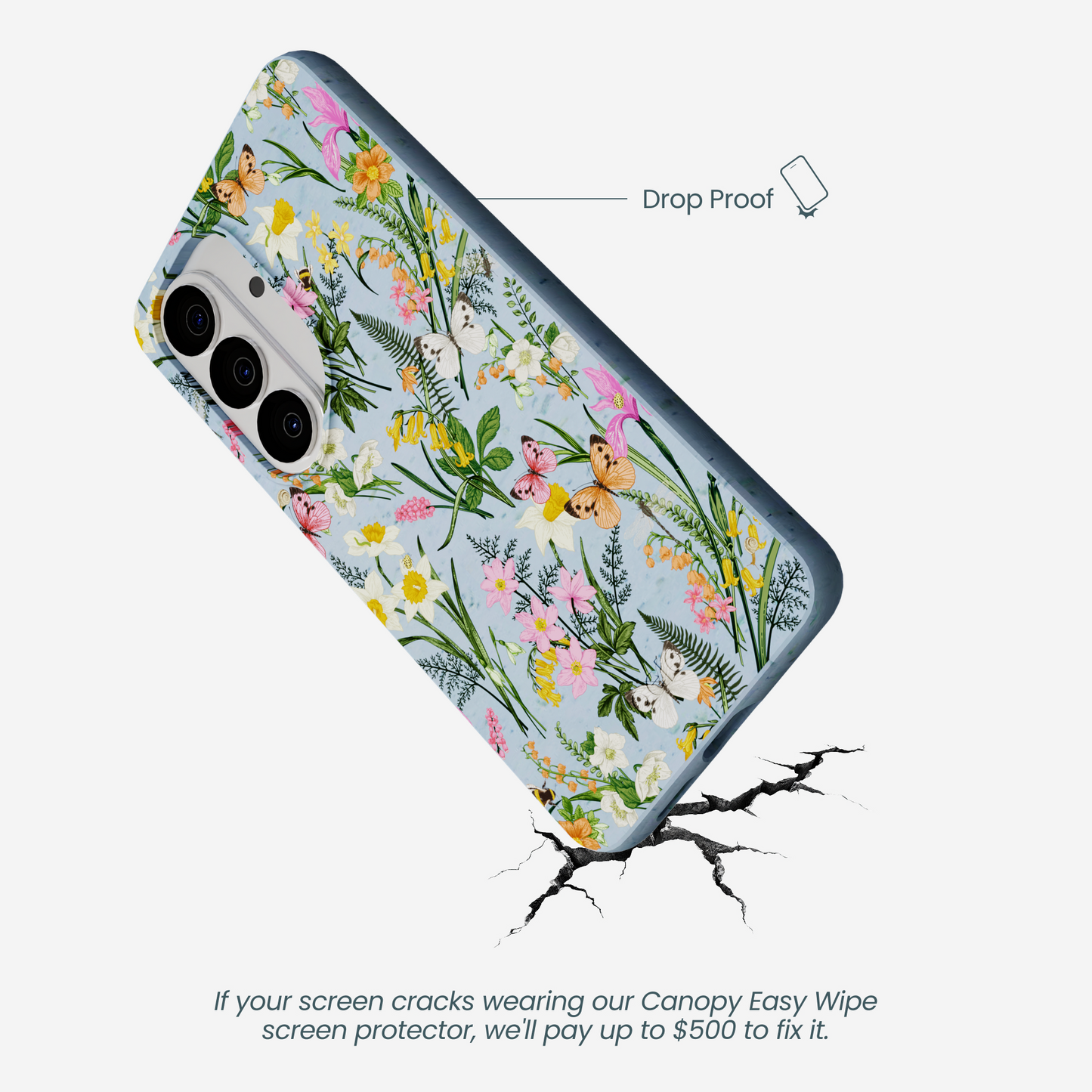 Powder Blue Fairy Wildflowers Samsung Galaxy S26 Case