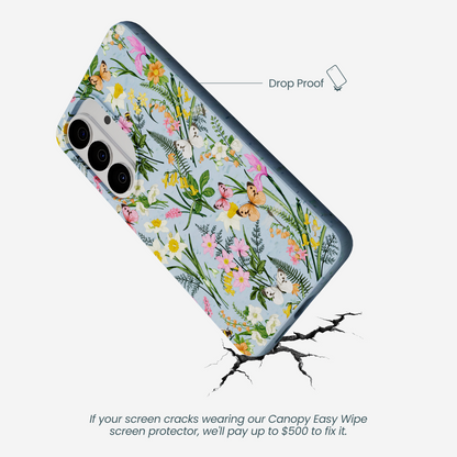 Powder Blue Fairy Wildflowers Samsung Galaxy S26 Case