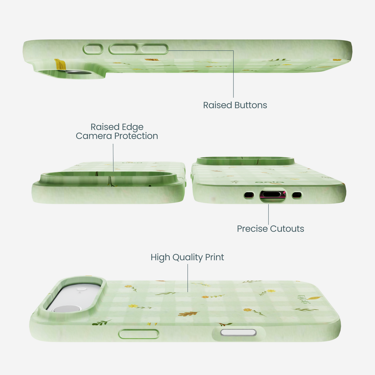 Sage Green Fall Gingham iPhone Air Case