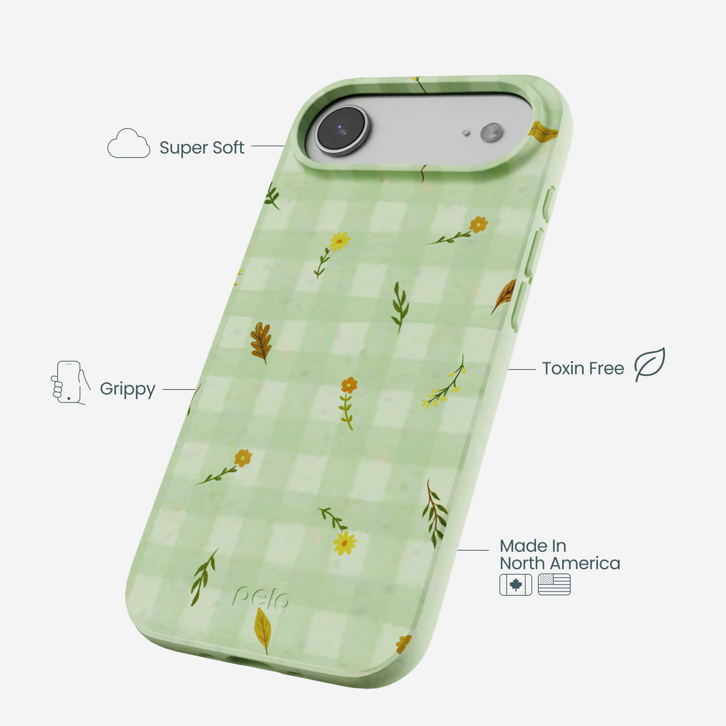 Sage Green Fall Gingham iPhone Air Case